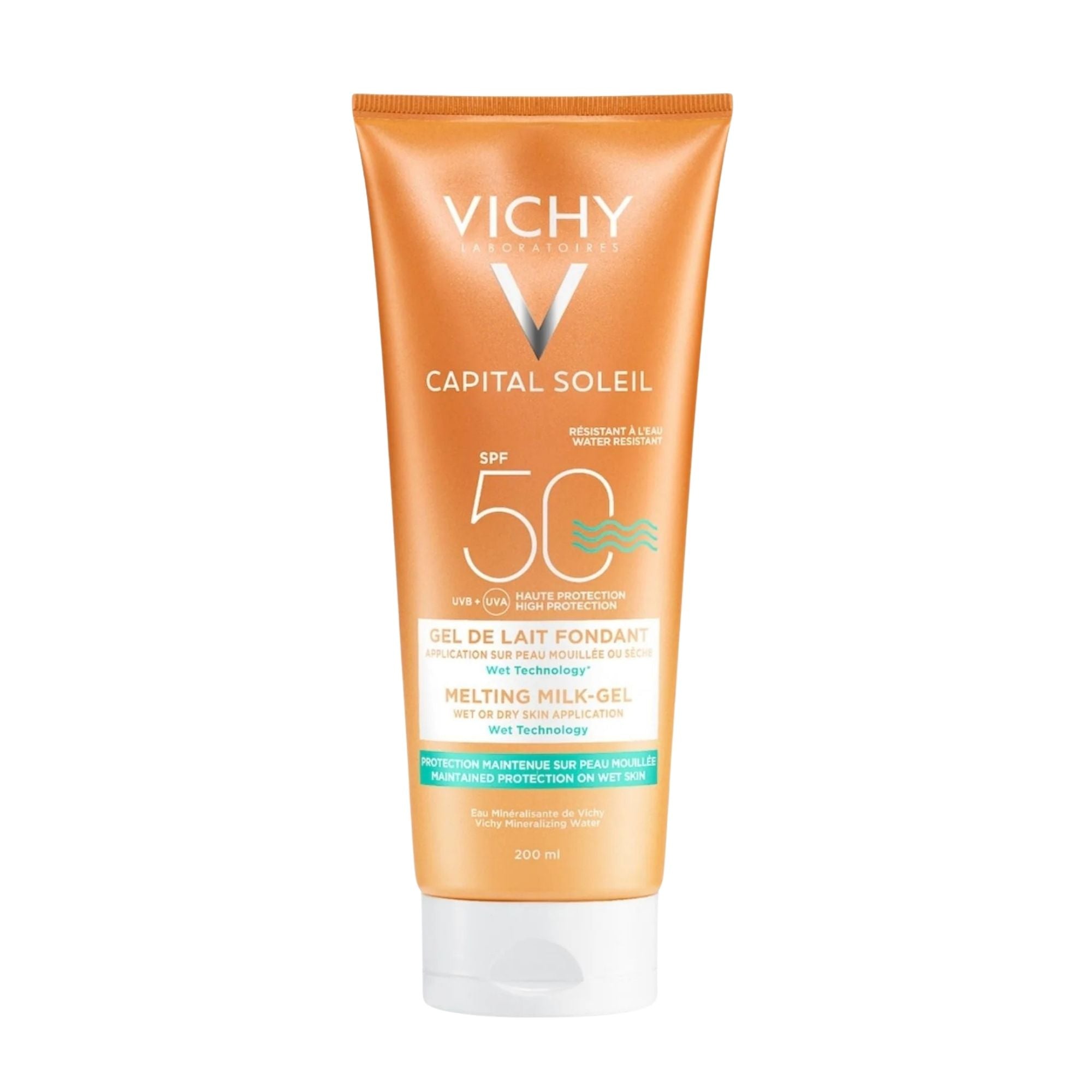 Vichy Capital Soleil Melting Milk-Gel SPF 50 for Wet or Dry Skin Application